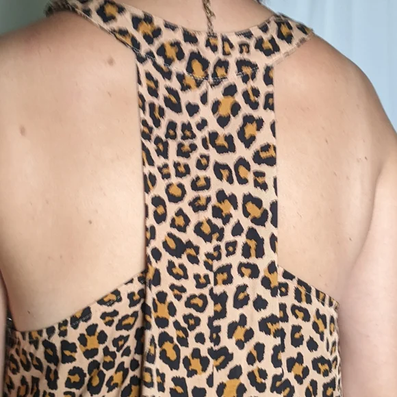 ENTRO • ANTHROPOLOGIE Leopard Print T-Back Maxi Dress ~ NWT - Picture 5 of 10